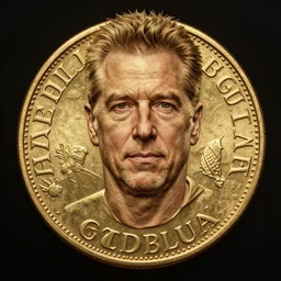 hyperrealistic dslr film still of jeff goldblum on gold doubloon, stunning 8 k octane comprehensive 3 d render, inspired by istvan sandorfi & greg rutkowski & unreal engine, perfect symmetry, dim volumetric cinematic lighting, extremely hyper - detailed, incredibly real lifelike attributes & flesh texture, intricate, masterpiece, artstation, stunning