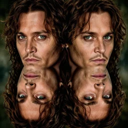 symmetry!! photograph of johnny depp starring in the lord of the rings as aragorn, detailed - face!!, wide - angle!!, cinematic, intricate, elegant, highly detailed, film still, nikon, canon eos, zeiss lens, dramatic lighting, sharp - focus!!, photography!!