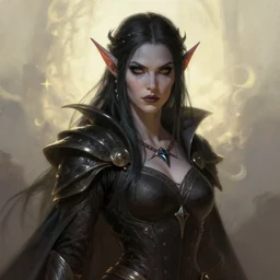 The Dark Elf Queen as an Darksiders character digital illustration portrait design by, Mark Brooks and Brad Kunkle and Artgerm, detailed, soft lighting