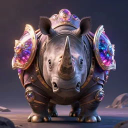 An anthropomorphic rhino wearing magical infused armor, front facing!!!!!!!, intricate artwork by Tooth Wu and greg rutkowski and artgerm, cinematic, hyper realism, high detail, octane render, unreal engine, 8k, Vibrant colors, Smooth gradients, High contrast, depth of field, aperture f2.8