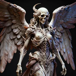 high definiton digital image of the angel of death, intricate, detailed, zbrush, 4 k, vivid, 3 d render, blender, masterpiece, beautiful lighting, fantasy, sense of awe, perfect, by kris kuksi and joseph stella