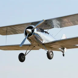 beautiful shiny rotor plane about to take off, vintage 50s plane, high resolution 4k picture, engine is rotating and about to take off. sun glare on the camera