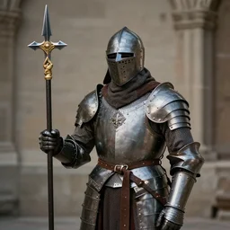 photo of a armoured vlad the impaler hold a holy spear