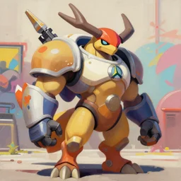 greg manchess portrait painting of fully armed chocobo as overwatch character, medium shot, asymmetrical, profile picture, organic painting, sunny day, matte painting, bold shapes, hard edges, street art, trending on artstation, by huang guangjian and gil elvgren and sachin teng