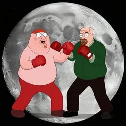 peter griffin boxing walter white on the moon