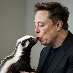 elon musk sniffing a skunk