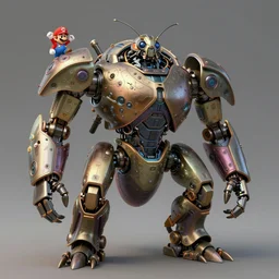 3 d photo of cyber morphic robotic animal giant beetle, battle robot, matte painting trending on artstation hq inspired by mario feng and luis rollo, intricate, elegant studio ghibli