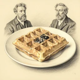 a waffle on a plate still-life eyvind earle norman ackroyd dan witz mark ryden tombow pencil drawing