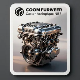 car engine, concept,  card form, cyberpunk style