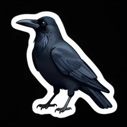 Sticker illustration of a crow