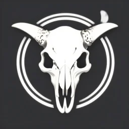 mythosaur skull emblem, stylized