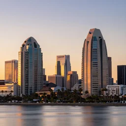 a beautiful photo of downtown San Diego at sunset, 8k, award-winning photography