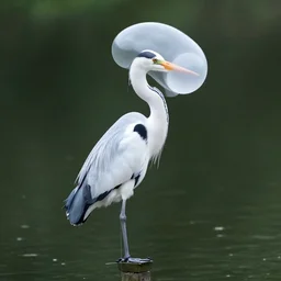 a bubble gum ballon in the shape of a heron