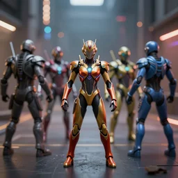 speed, diverse warp cybersuits, from behind, motion blur, bokeh, wide wide angle, vivid, elaborate, highly detailed, beautiful lighting
