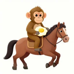 monkey frying eggs on horseback