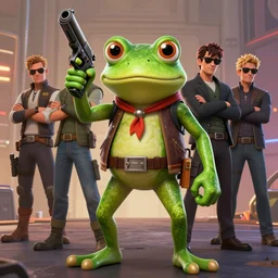 a badass photo of frog mafia boss holding gun in marvel movie. nuri iyem, james gurney, james jean, greg rutkowski, anato finnstark, 2 7 mm