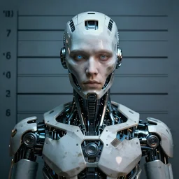 amazing impressive awesome stunning insane highly detailed fantastic overwhelming cinematic masterpiece soft lighting sharp focus, a criminal mugshot, cyborg cyborg cyborg cyborg implant robot