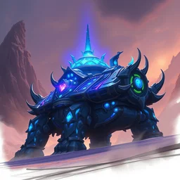 mount epic blue qiraji battle tank screenshot world of warcraft mounts worldboss bioluminecant light concept sketch art and by feng zhu alena aenami artworks in 4 k beeple, by thomas kinkade heartstone overwatch blizzard 3 d rtx hdr