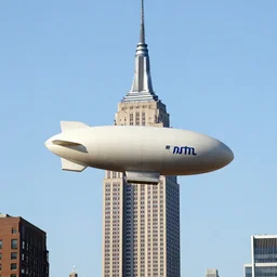 a dirigible moored to the empire state building