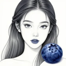 the portrait of a blueberry that resembles an absurdly beautiful, graceful, elegant girl, an ultrafine hyperdetailed illustration by kim jung gi, irakli nadar, intricate linework, bright colors, octopath traveler, final fantasy, unreal engine 5 highly rendered, global illumination, radiant light, detailed and intricate environment