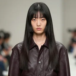 ektachrome, youthful asian demure, exquisite features, feminine cut, frontiers in flight leather, paolo roversi