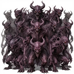 A hyper-detailed horde of demonic abominations in hell by kentaro miura, horid
