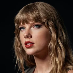 a front - faced clear close - up studio portrait of taylor swift looking to the left, dramatic cinematic lighting, trending on artstation, fine details, 8 k, highly detailed, beautifully composed