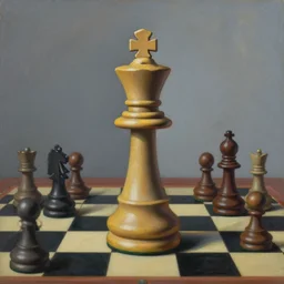 surreal painting named chess king by vladimir kush