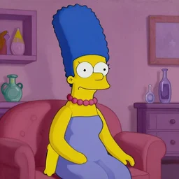 marge simpson caucasian dmt historical oil painting