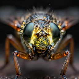 close up insect eyes glow