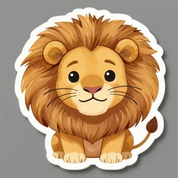 victo ngai cute happy lion sticker design, highly detailed, high quality, digital painting, by ross tran and studio ghibli and alphonse mucha, artgerm