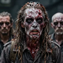 hyper realistic photography portrait zombie cinematic, greg rutkowski, james gurney, mignola, craig mullins, brom redshift, vray, octane