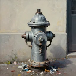 a fire hydrant that is in a building, a surrealist painting by david firth, tumblr, auto - destructive art, creepypasta, made of trash, lowbrow