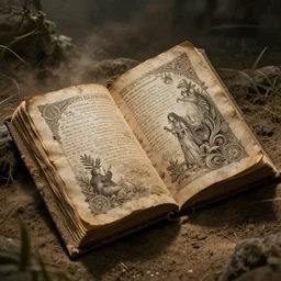 dusty tome of forgotten in the style of terese nielsen, detailed, steve argyle, intricate, cinematic, dramatic lighting, 8 k resolution, pastoral fantastic reality
