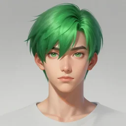 character concept portrait, corbin bleu with short green hair, style digital painting, concept art, smooth, sharp focus, illustration, from metal gear, by ruan jia and mandy jurgens and william - adolphe bouguereau, artgerm
