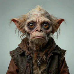 An unsettlingly realistic portrait of a hybrid of Asmongold and Gollum.