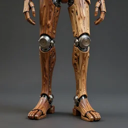 fantasy art hyper photorealistic ai created interesting bizarre prosthetic leg made of wood fantastic art award winning best ultra detailed magnificent