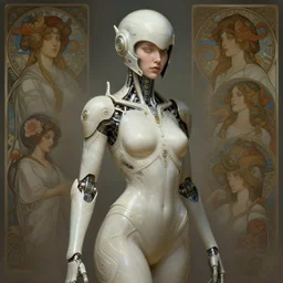 organic cyborg female in helmet diffuse lighting, fantasy, intricate, elegant, highly detailed, lifelike, photorealistic, digital painting, artstation, illustration, concept art, smooth, sharp focus, art by john collier and albert aublet and krenz cushart and artem demura and alphonse mucha