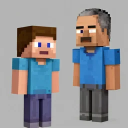 minecraft steve meets obama, digital art