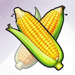corn cob, vector art, smooth, sharp, detailed