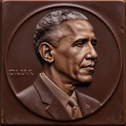 dark chocolate emboss relief of barak obama