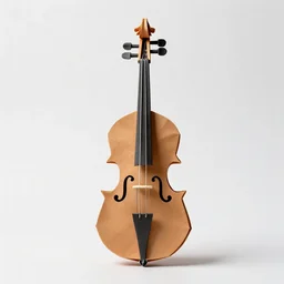 origami-style cello, photorealistic, isolated on a pure white background, centered, entire object in frame, sharp focus, soft studio lighting