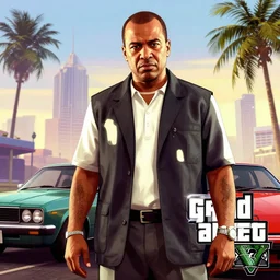 Idi Amin in Grand Theft Auto 5 cover art, epic, 4k resolution, extremely detailed, very sharp, artstation, digital art, vibrant,