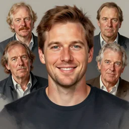 photo of steve henderson with simple smile paint detailed digital artstation, portrait hd 4 k, y greg rutkowski and gaston bussiere and craig mullins and j. c. leyendecker, hd