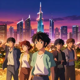 Karachi skyline background, rich vivid colors, ambient lighting, dynamic lighting, 4k, HQ, official media, anime key visual, makoto shinkai, ilya kuvshinov, lois van baarle, rossdraws, detailed, trending on artstation
