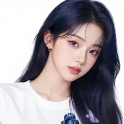the portrait of a blueberry that resembles an absurdly beautiful, graceful, elegant, sophisticated anime kpop idol, an ultrafine hyperdetailed illustration by kim jung gi, irakli nadar, intricate linework, bright colors, octopath traveler, final fantasy, unreal engine 5 highly rendered, global illumination, radiant light, detailed and intricate environment