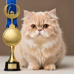 persian cat, light orange, photo, award winning