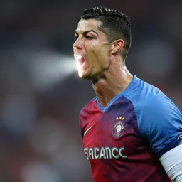 cristiano ronaldo, open mouth, light coming out of the mouth