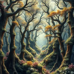 , fractal forest, hyper detailed, fractal essence, transcending, infinity