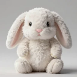 fluffy plush cute rabbit with very long ears 8 k, hd